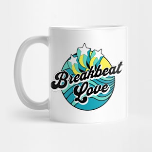 BREAKBEAT  - Love Waves Stars (Black/yellow/blue) Mug